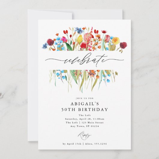 Lijst gespleten van wilde bloem kaart (Voorkant)