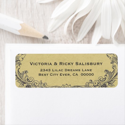   Lijst Gold Background Wedding V01 Etiket (Insitu)