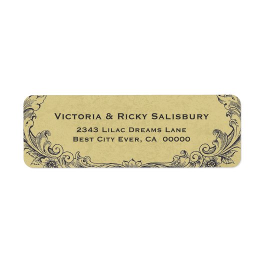 Lijst Gold Background Wedding V01 Etiket (Voorkant)