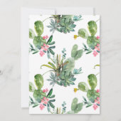 Lijst Gold Boho Cactus Baby shower Invitation Kaart (Achterkant)
