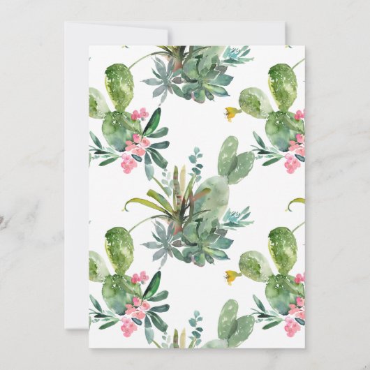 Lijst Gold Boho Cactus Baby shower Invitation Kaart (Achterkant)