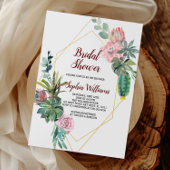 Lijst Gold Boho Cactus Bruids Douche Uitnodiging