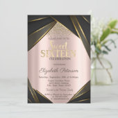 Lijst Gold Diamonds Roos Gold Sweet 16 Kaart (Staand voorkant)