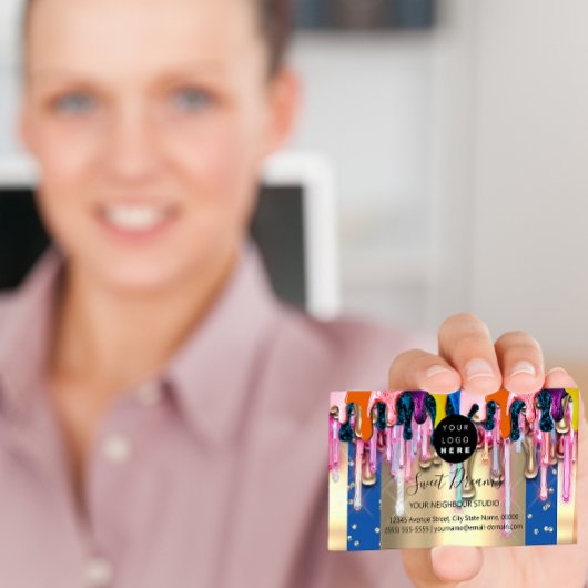 Lijst Gold Glitter Confetti Holografen Visitekaartje