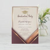 Lijst Gold Graduation Cap Afstuderen Kaart (Staand voorkant)
