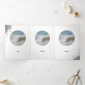 Lijst  grijze golfslag drieluik kaart (Binnen)