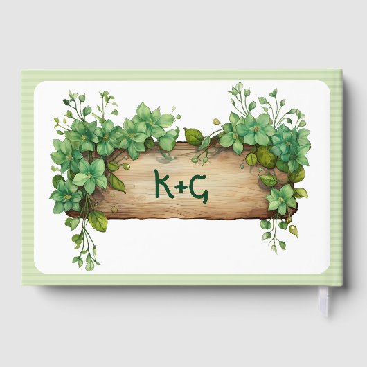 Lijst, groen en strepen St. Patrick bruiloft Gastenboek (Achterkant)