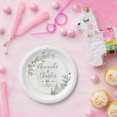 Lijst Groene olie- en goudcyclus Papieren Bordje (Feest)