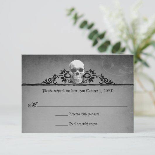 Lijst Halloween Wedding Reply RSVP (Staand voorkant)