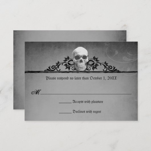 Lijst Halloween Wedding Reply RSVP (Voorkant / Achterkant)