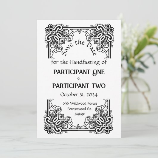  Lijst Handfasting Flat Save The Date Kaart (Staand voorkant)