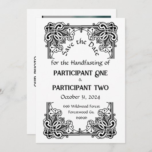  Lijst Handfasting Flat Save The Date Kaart (Voorkant / Achterkant)