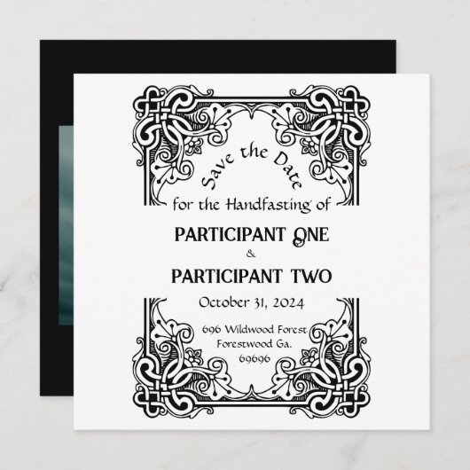  Lijst Handfasting Flat Save The Date Kaart (Voorkant / Achterkant)