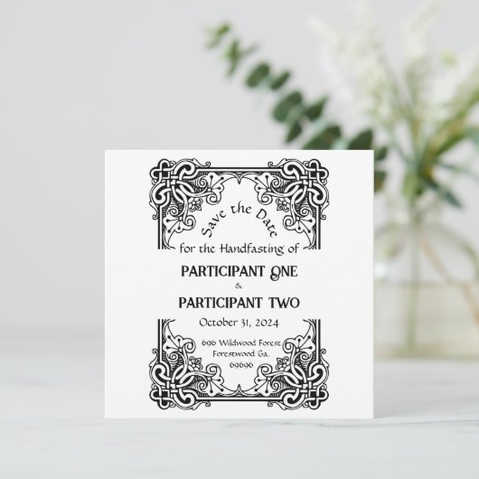 Lijst Handfasting Flat Save The Date Kaart (Staand voorkant)