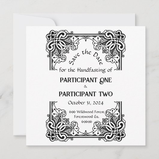  Lijst Handfasting Flat Save The Date Kaart (Voorkant)