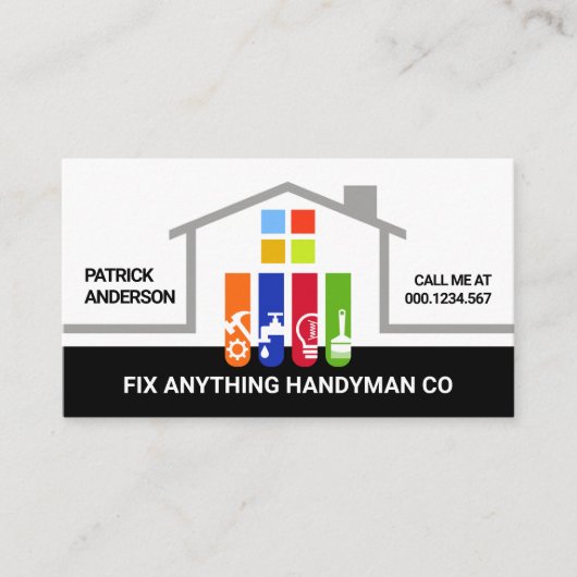 Lijst Handyman Tools Foundation bouwen Visitekaartje (Voorkant)