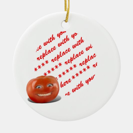 Lijst Happy Tomato-foto glimlachen Keramisch Ornament (Voorkant)