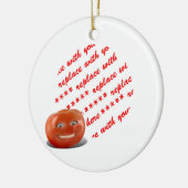Lijst Happy Tomato-foto glimlachen Keramisch Ornament (Links)