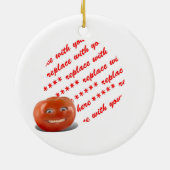 Lijst Happy Tomato-foto glimlachen Keramisch Ornament (Achterkant)