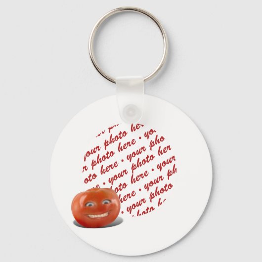 Lijst Happy Tomato-foto glimlachen Sleutelhanger (Voorkant)