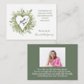 Lijst Hart Wilgentakken Betuiging Dankkaart Notitiekaartje (Voorkant / Achterkant)