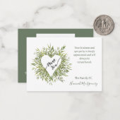 Lijst Hart Wilgentakken Betuiging Dankkaart Notitiekaartje (Voorkant / Achterkant in situ)