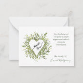 Lijst Hart Wilgentakken Betuiging Dankkaart Notitiekaartje (Voorkant)