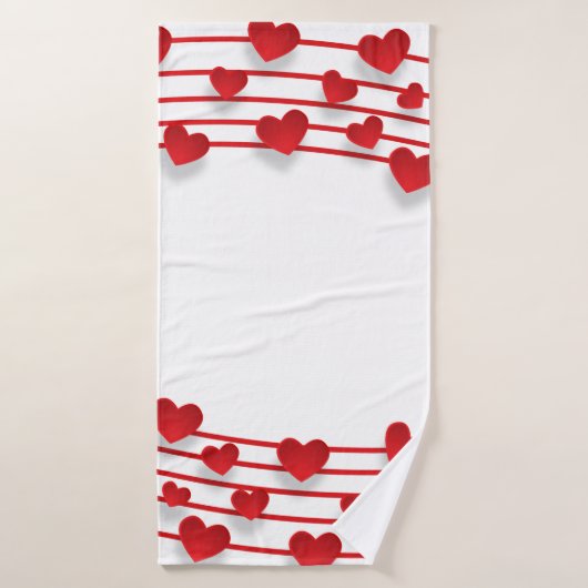 Lijst hartachtergrond liefde hart badhanddoek (Badhanddoek)
