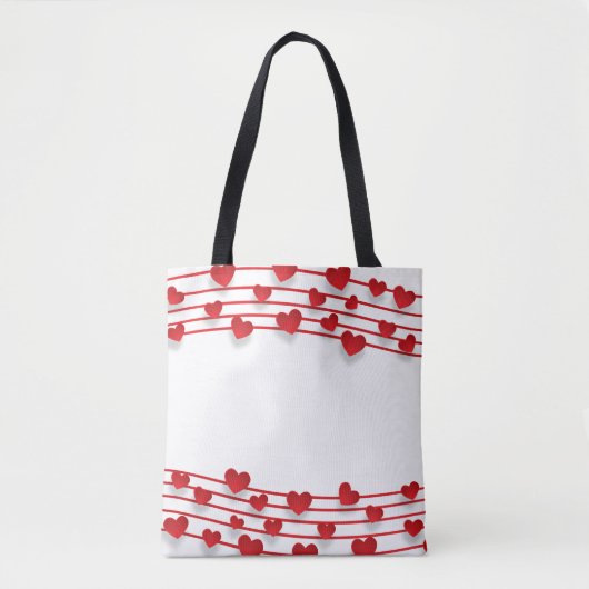 Lijst hartachtergrond liefde hart tote bag (Voorkant)