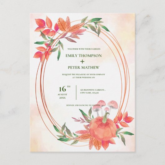  lijst herfst springt feest briefkaart (Voorkant)