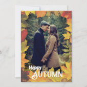 Lijst herfstbladeren herfstfoto Vakantie Kaart (Voorkant)