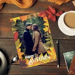 Lijst herfstbladeren herfstfoto Vakantie Kaart