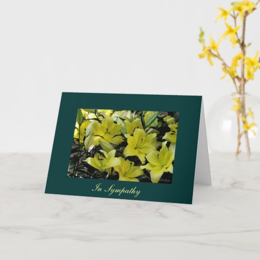 Lijst-het kaardt in Sympathie Kaart (Gele Bloem)