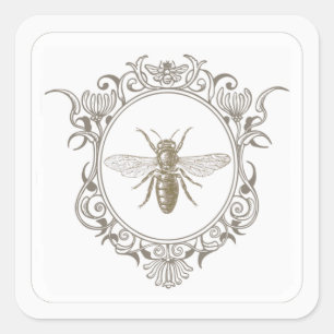 Lijst Honeybee Emblem Vierkante Sticker