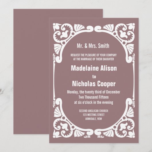  lijst huwelijksuitnodiging kaart (Voorkant / Achterkant)