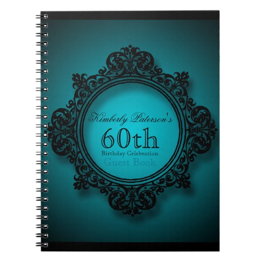  Lijst in Blauw 60e Verjaardag Gastenboek Notitieboek (Voorkant)