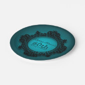  Lijst in Blauw 60ste Verjaardag Papier Bord (Gekanteld)