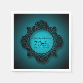  Lijst in blauw - 70e Verjaardags Papier Servet