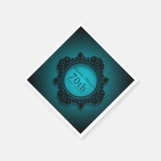  Lijst in blauw - 70e Verjaardags Papier Servet (Hoek)