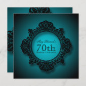  Lijst in blauw - 70ste verjaardagsviering Kaart (Voorkant / Achterkant)