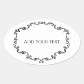   Lijst Jouw tekst toevoegen Ovale Sticker (Voorkant)
