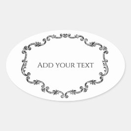   Lijst Jouw tekst toevoegen Ovale Sticker