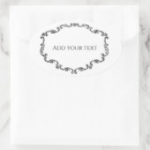   Lijst Jouw tekst toevoegen Ovale Sticker (Tas)