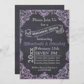  lijst, kalkbordbruiloft, diner kaart (Voorkant / Achterkant)