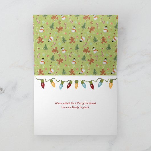 Lijst kerstfamilie feestdagen kaart (Binnen)