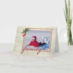 Lijst kerstfamilie feestdagen kaart