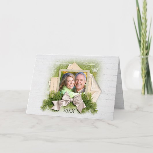 Lijst kerstmis met Feestdagen Kaart (Voorkant)