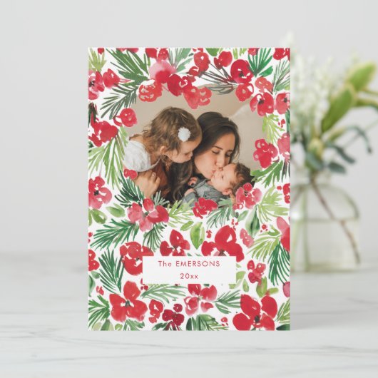 Lijst kerstwaterverf kaart (Staand voorkant)