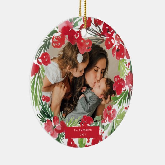 Lijst kerstwaterverf keramisch ornament (Rechts)