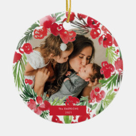 Lijst kerstwaterverf keramisch ornament